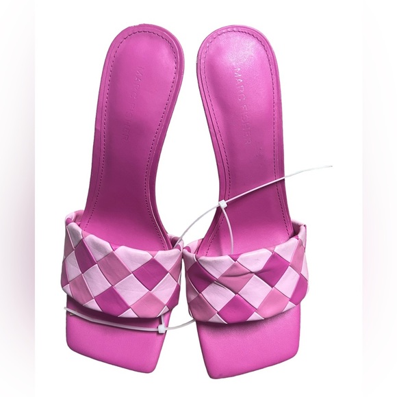 ✅Marc Fisher Party Pink Woven Mule Slip-On Darasa Sandals - Picture 3 of 7